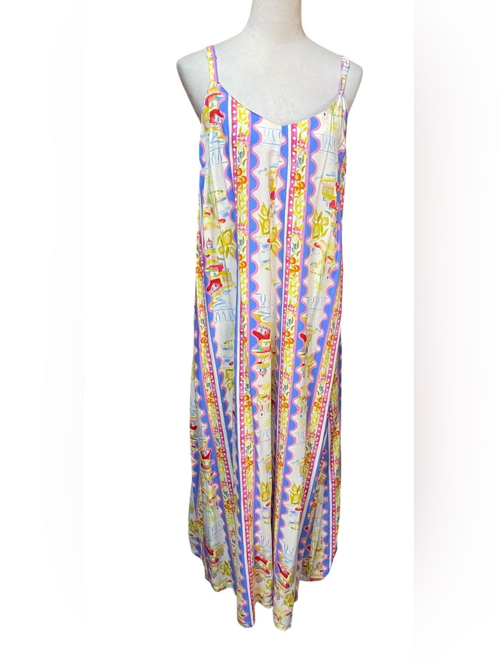 NWT LABEL of Love Multicolor Striped Floral Maxi Dress